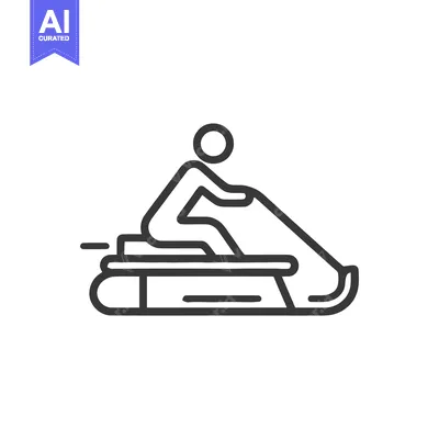 Aset premium populer: Minimalist Snowmobile Icon: Winter Adventure, Line Art Design, Isolate