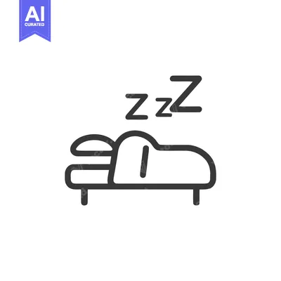 Aset premium populer: Minimalist Sleep Icon: Bed, Pillow, and Zzz Symbols