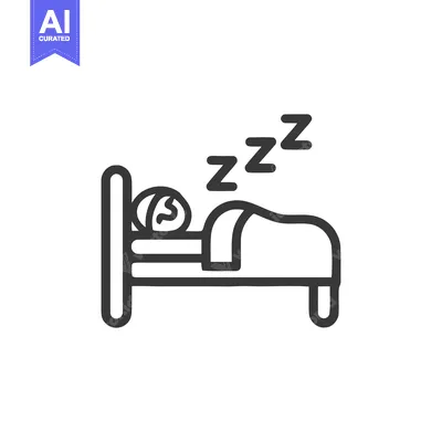 Sleeping Person Icon with Zzz Symbols in Bed