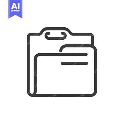 Aset premium populer: Minimalist Folder Icon: Clean Line Art for Data Storage and Organizati