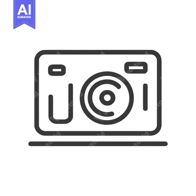 Aset premium populer: Minimalist Camera Icon: Sleek Design for Photography Concepts