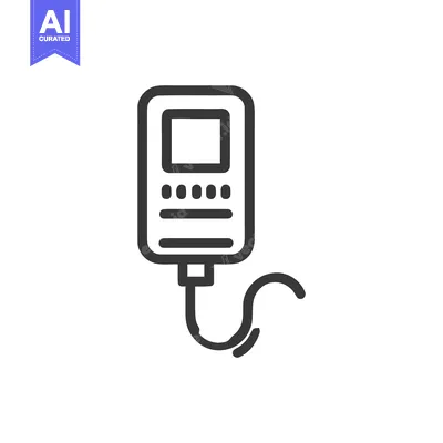 Aset premium populer: Minimalist Outline Icon of IV Drip Bag for Medical Infusion