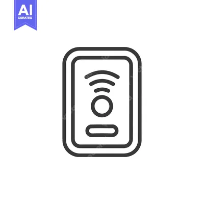 Aset desain premium: Minimalist Wireless Signal Icon: Modern Technology Symbol in Bold Outl