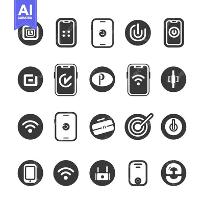 Aset premium populer: Smartphone and Circle Icons for Mobile App Interface Design
