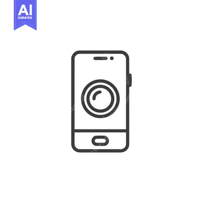 Aset premium populer: Smartphone Camera Icon: Minimalist Line Art for Mobile Photography Con