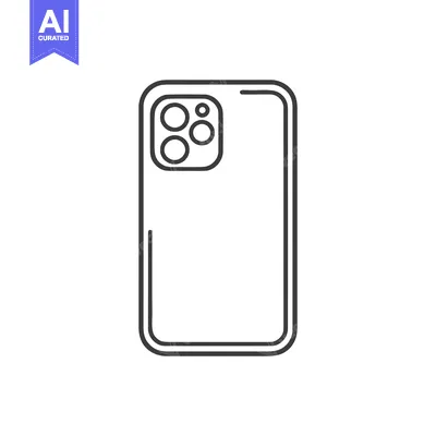 Premium design asset: Modern Smartphone Outline Icon with Quad Camera System Design