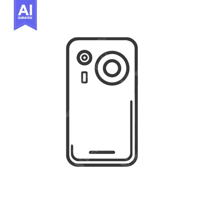 Premium design asset: Minimalist Smartphone Icon: Clean Line Art with Dual Camera Design