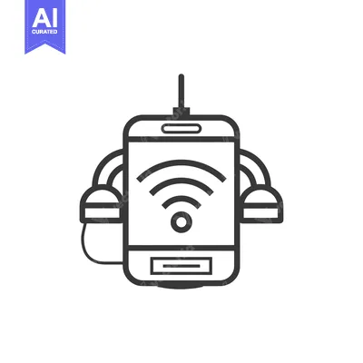 Smartphone Connected to Headphones with Wifi Symbol
