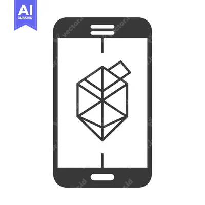 Premium design asset: Smartphone Displaying a Geometric Shape with a Tab