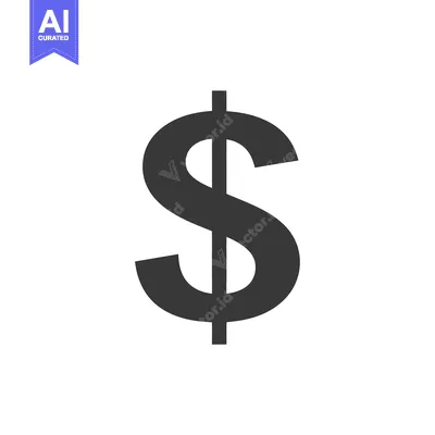 A black and white illustration of the US dollar sign
