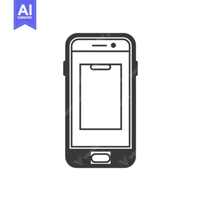 Smartphone Displaying an Empty Rectangular Frame