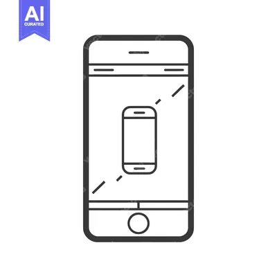 Premium design asset: Smartphone Displaying a Smaller Smartphone Icon