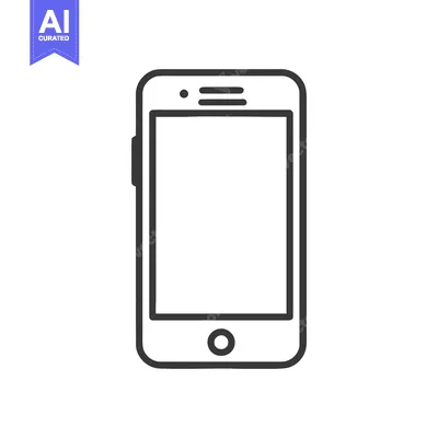 Aset desain premium: Minimalist Smartphone Outline: Sleek, Modern Design for Digital Commun