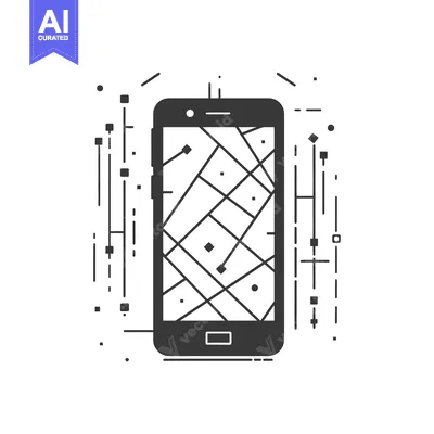 Popular premium asset: Smartphone with a map and geometric lines.