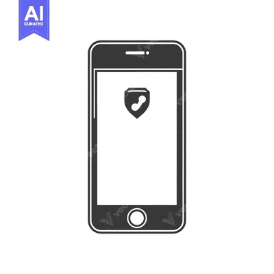 Aset premium populer: Smartphone with a shield icon representing protection