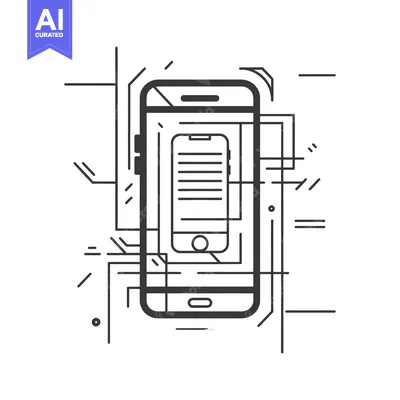 Aset desain premium: Smartphone with a Technological Abstract Background