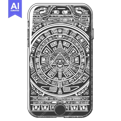 Smartphone with Aztec Calendar Design