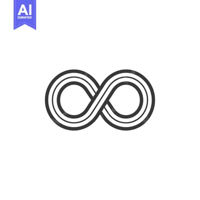 Aset premium populer: A Black and White Infinity Symbol with Three Intertwined Lines