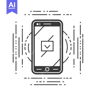 Aset desain premium: Smartphone with Email Notification and Geometric Patterns