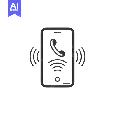 Smartphone with Incoming Call and Signal Bars Icon