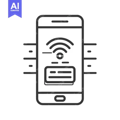 Smartphone with Wi-Fi and Text Message Icon