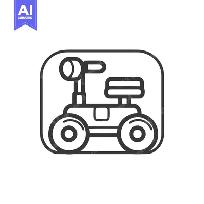 Popular premium asset: Minimalist Rover Icon: Bold Outline, Rounded Square, Space Exploration