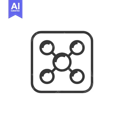 Aset desain premium: Molecule Icon in Rounded Square Frame, Simple Vector Design