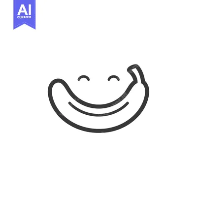 Aset premium populer: Smiling Banana with Simple Line Art Design