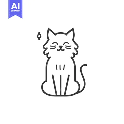 Smiling Cat Sitting with a Diamond Above It