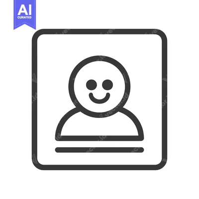 Aset premium populer: Smiling Face Icon Inside Square Frame with Horizontal Line