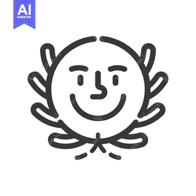 Premium design asset: Smiling Face with a Laurel Wreath Around It