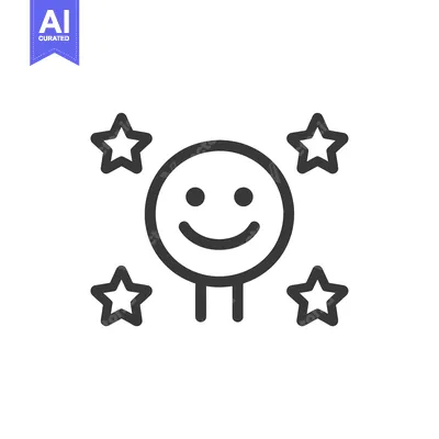 Smiling Face with Four Stars Icon