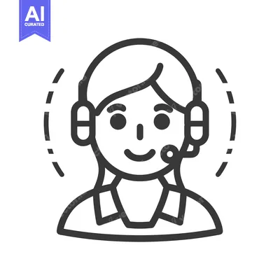 Smiling Female Customer Service Representative Wearing Headphones