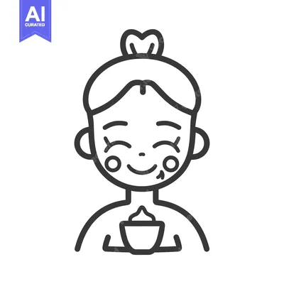 Popular premium asset: Smiling girl with bun holding a cup of coffee