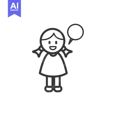 Smiling Girl with Speech Bubble