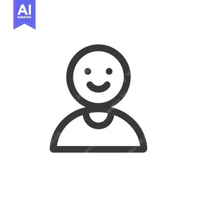 Aset premium populer: Smiling Person Icon with Rounded Head and Body