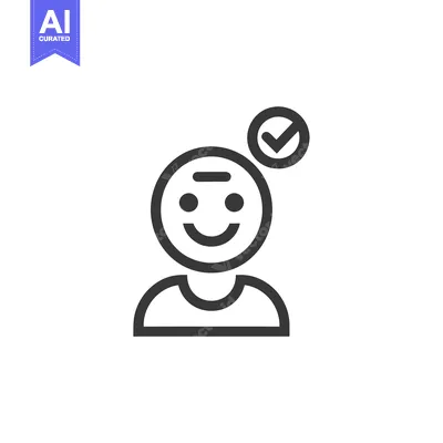 Smiling Person With A Checkmark Above Their Head 22246