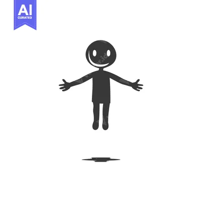 Smiling Stick Figure with Outstretched Arms