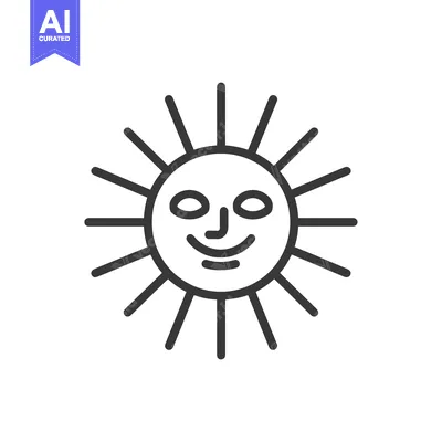 Aset premium populer: Smiling Sun with Rays Illustration