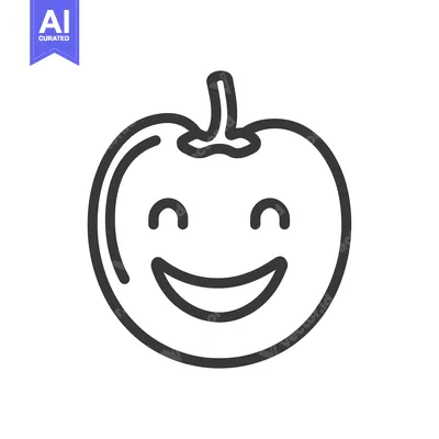 Aset desain premium: Smiling Tomato with a Happy Expression