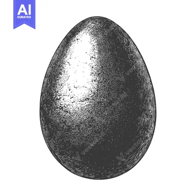 A single illustration of a shaded egg against a white background