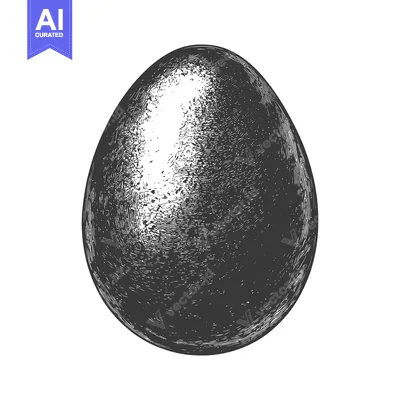 A detailed illustration of an egg on a stark white background