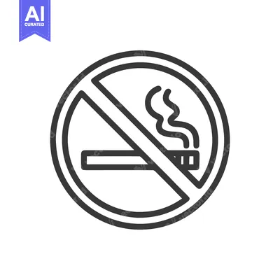 Aset premium populer: Graphic No Smoking Symbol: Cigarette with Smoke in Circle with Line