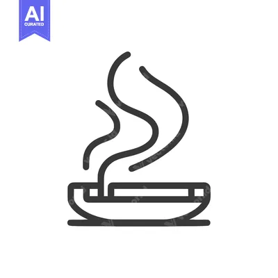Incense Burner Icon: Minimalist Design with Rising Smoke