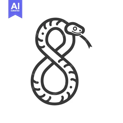 Snake Forming the Number Eight