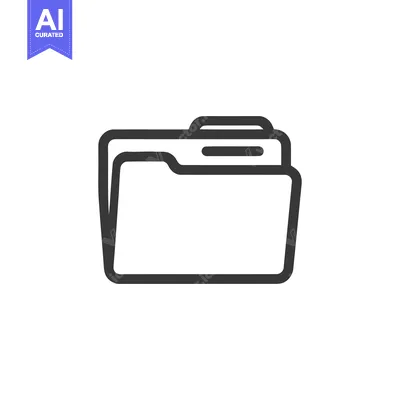 Minimalist Open Folder Icon: Clean Line Art Design
