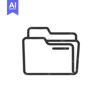 Minimalist Folder Icon: Clean Line Art for Data Storage and Organizati