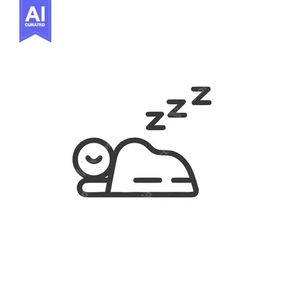 Sleeping Icon: Person Lying Down with Zzz Symbols, Outline Style