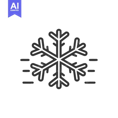 Aset desain premium: Minimalist Snowflake Icon with Motion Lines on White Background