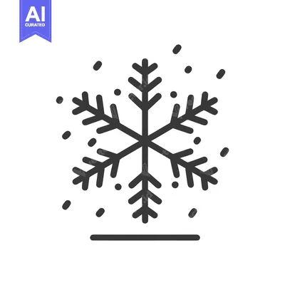 Minimalist Snowflake Icon with Snowfall, Winter Season Graphic